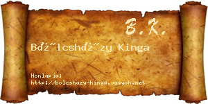 Bölcsházy Kinga névjegykártya