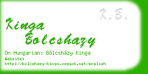 kinga bolcshazy business card